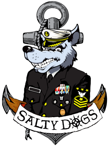 A picture of the salty dogs logo.